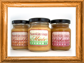 Mauntekijän konjakki sinappi, terva sinappi, kataja sinappi, tilaa lahjaksi, joulu, joululahjaksi yrityslahja, makkara, voimakas sinappi, joulusinappi, juhla sinappi, kinkkusinappi, itsetehty, sinappiresepti, perinteinen sinappi, resepti, kotisinappi, kotitekoinen, itsetehty sinappi, vahva sinappi, voimakas sinappi, suomalainen sinappi, käsityönä tehty, laktoositon, gluteiiniton, lisäaineeton sinappi Osta Mauntekijän käsityönä valmistetut maukkaat perinteisellä resptillä valmistetut suomalaiset sinapit lahjaksi